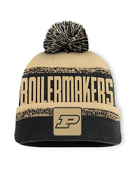 Fanatics Men's Black/Gold Purdue Boilermakers Thrive Cuffed with Pom Knit Hat