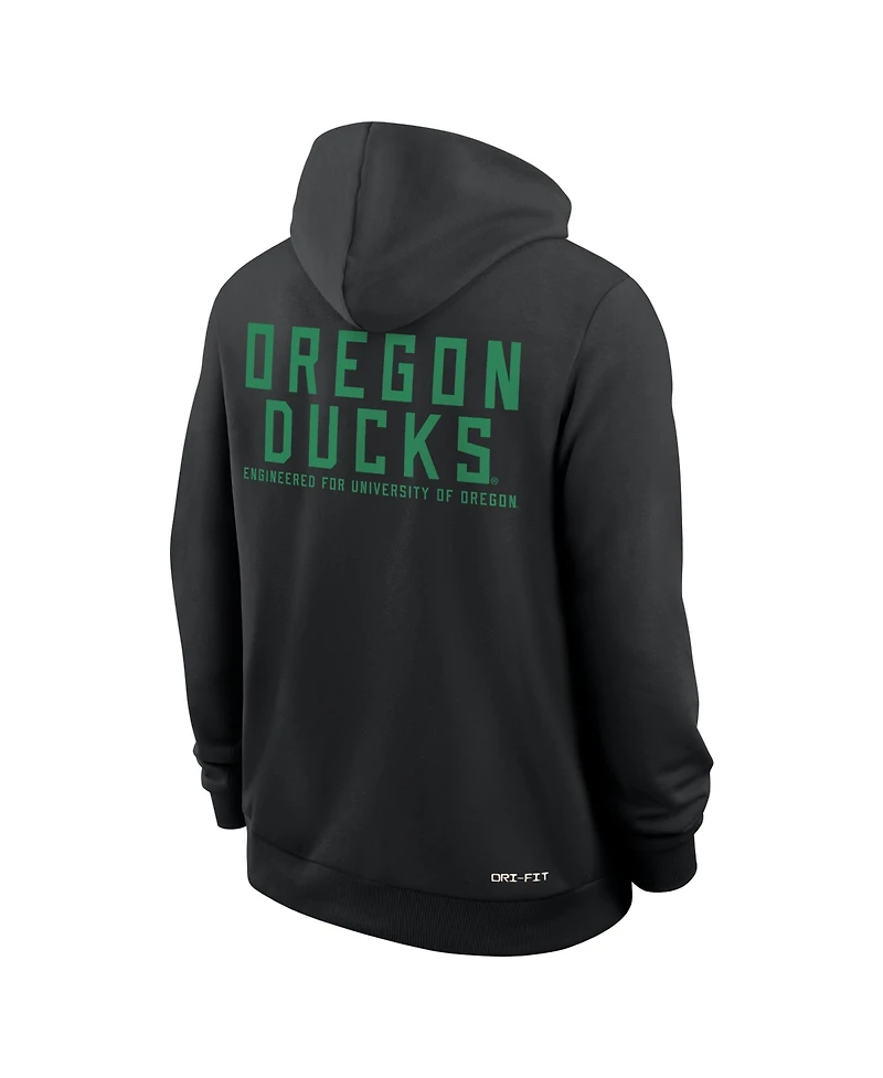 Nike Men's Black Oregon Ducks 2025 Sideline Standard Issue Dri-fit Full-Zip Hoodie