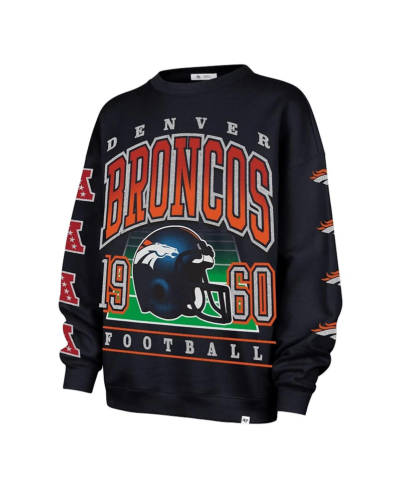 '47 Brand Women's Navy Denver Broncos Go Big Oversized Pullover Sweatshirt