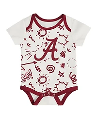 Outerstuff Baby Boys and Girls 3-Pack Alabama Crimson Tide All Day Play Bodysuit Set