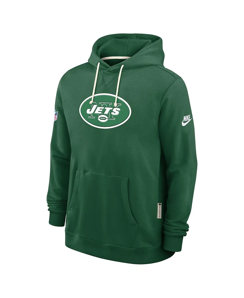 Nike Men's Green New York Jets Sideline Standard Issue Alt 2 Dri-fit Hoodie