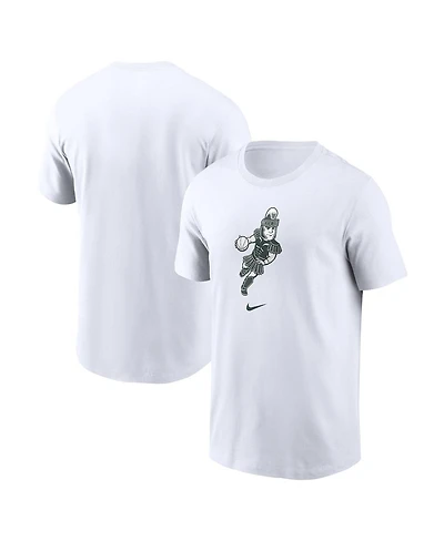 Nike Men's White Michigan State Spartans Basketball Sparty Sport T-Shirt
