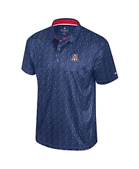 Colosseum Men's Navy Arizona Wildcats Football Print Polo Shirt