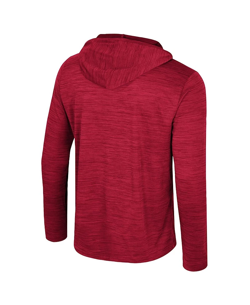 Colosseum Men's Crimson Alabama Tide Always Sunny Lightweight Quarter-Zip Hoodie