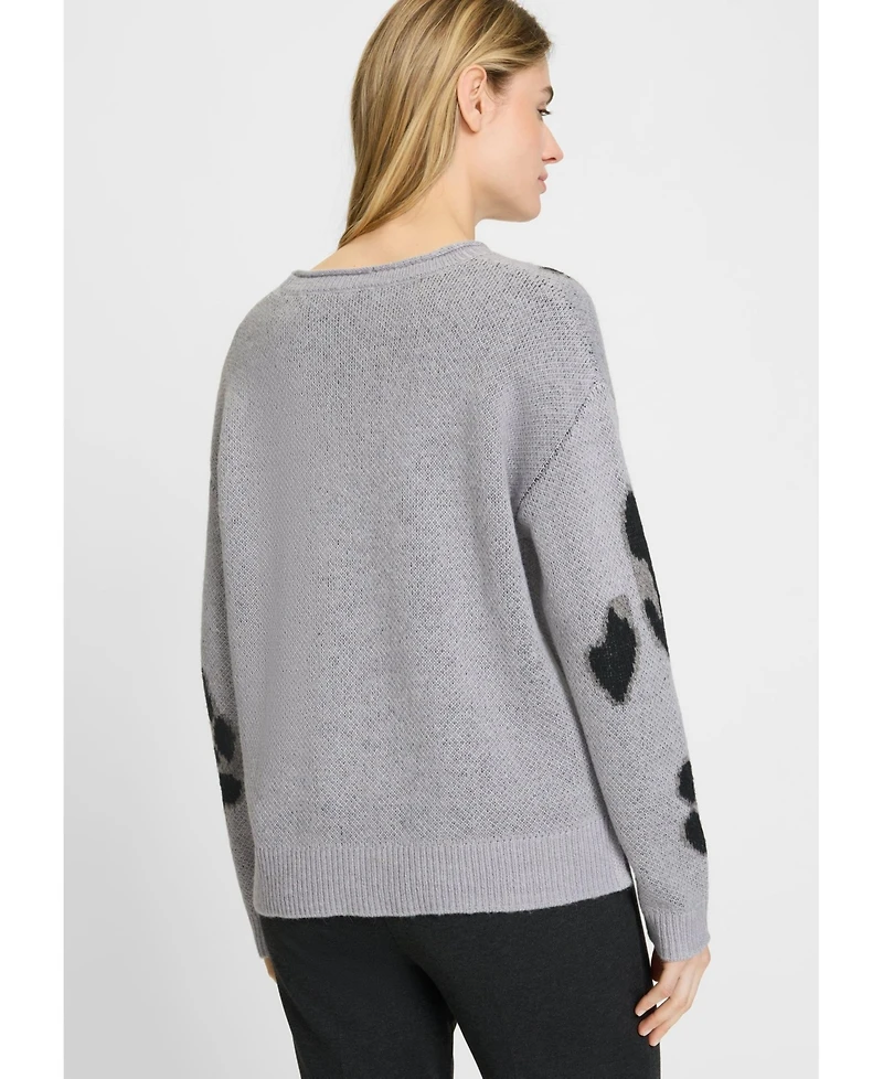 Olsen Women's Abstract Leo Sweater