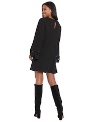London Times Women's Scuba Crepe Embellished A-Line Dress