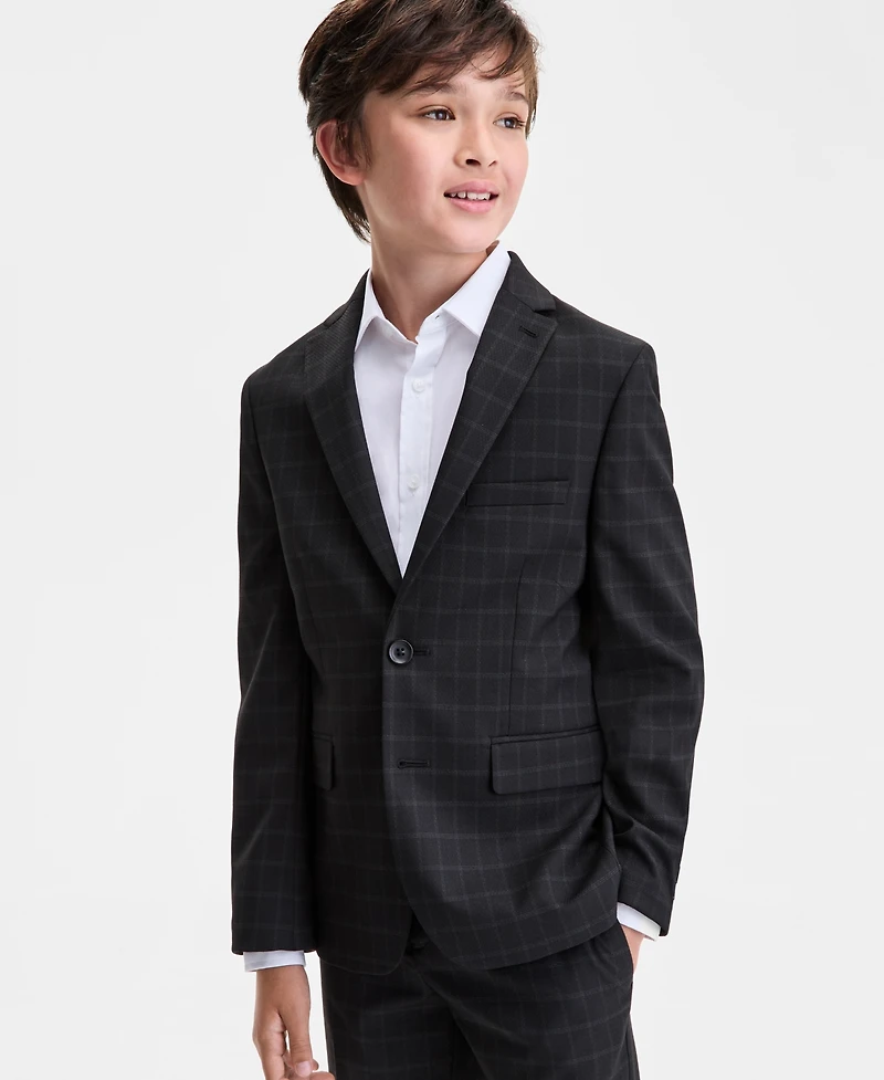 Kenneth Cole Reaction Big Boys Windowpane Print 2-Piece Suit