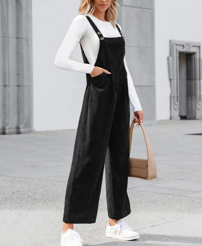 Cupshe Women's Jumpsuit Corduroy Wide-Leg Overalls