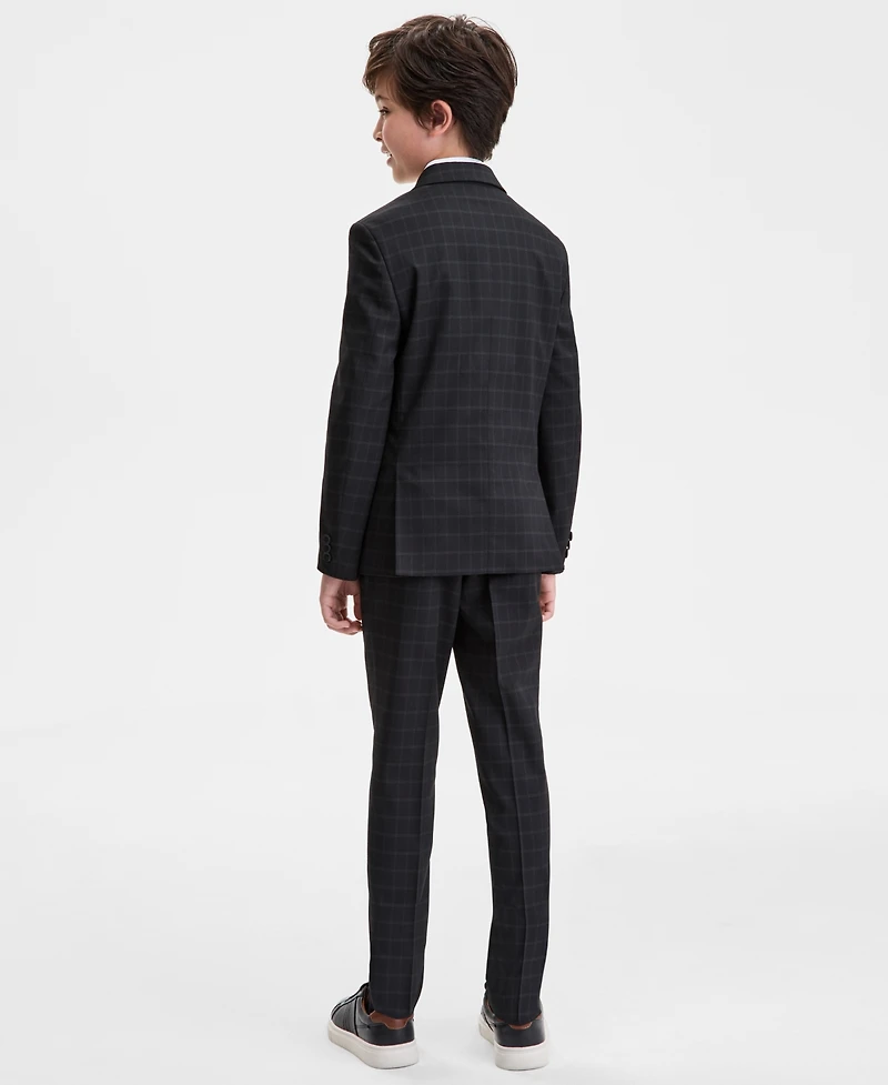 Kenneth Cole Reaction Big Boys Windowpane Print 2-Piece Suit