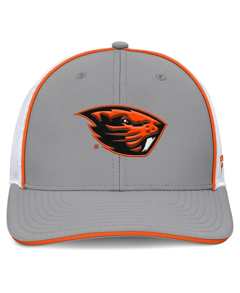 Fanatics Men's Gray/White Oregon State Beavers Rapid Trucker Adjustable Hat