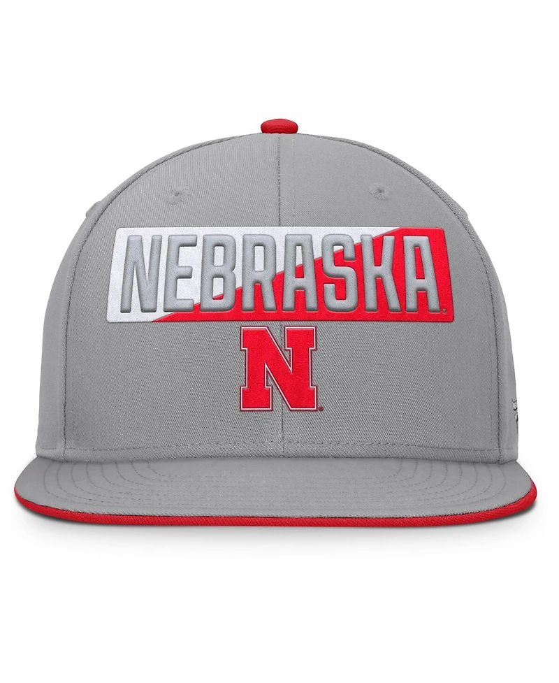 Fanatics Men's Gray Nebraska Huskers Duo Snapback Hat