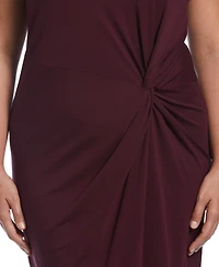 Ella Rafaella Plus Ponte Knit Twist Front Sleeveless Midi Dress
