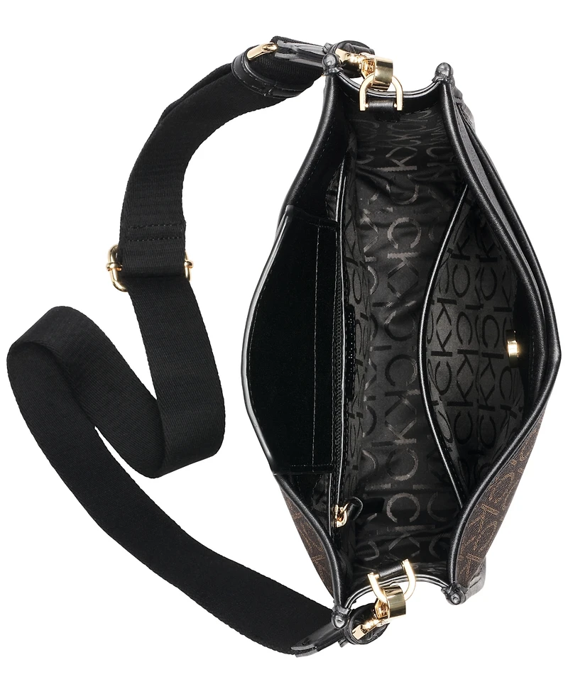 Calvin Klein Lyla Signature Adjustable Crossbody with Web Strap