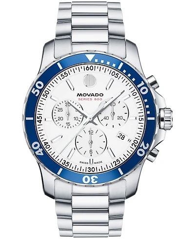 Movado Men's Series 800 Swiss Quartz Chrono Performance Stainless Steel Watch, 42mm