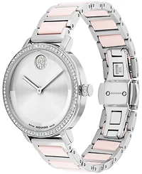 Movado Women's Bold Evolution 2.0 Swiss Quartz Stainless Steel Blush Ceramic Watch, 34mm