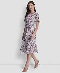 Dkny Women's Printed Midi Dress
