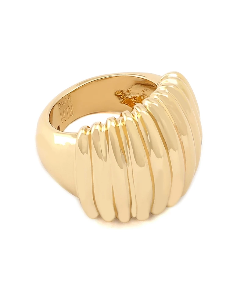 Robert Lee Morris Soho Gold Ribbed Tube Band Ring