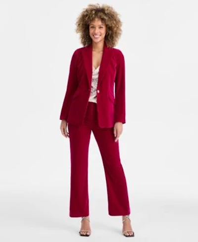 Tahari Asl Velvet Blazer Sequinned Top Velvet Pants