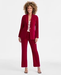 Tahari Asl Velvet Blazer Sequinned Top Velvet Pants