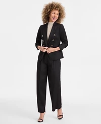 Tahari Asl Women's Crinkle-Satin Faux-Double-Breasted Blazer