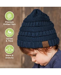 KeaBabies 3pk Warmzy Baby Beanies, 0-36 months Hats, Winter Hat for Newborn, Infant, Toddlers, Boys, Girls