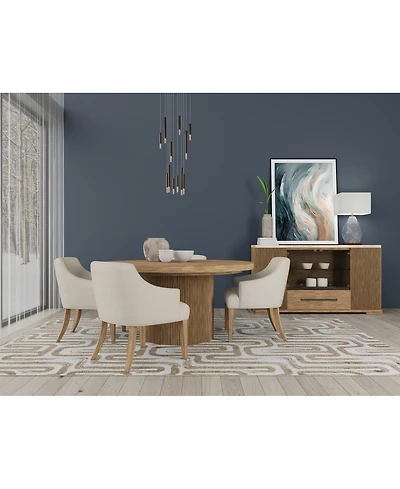 Frandlyn 6pc Dining Set (Round Table + 5 Host Chairs)