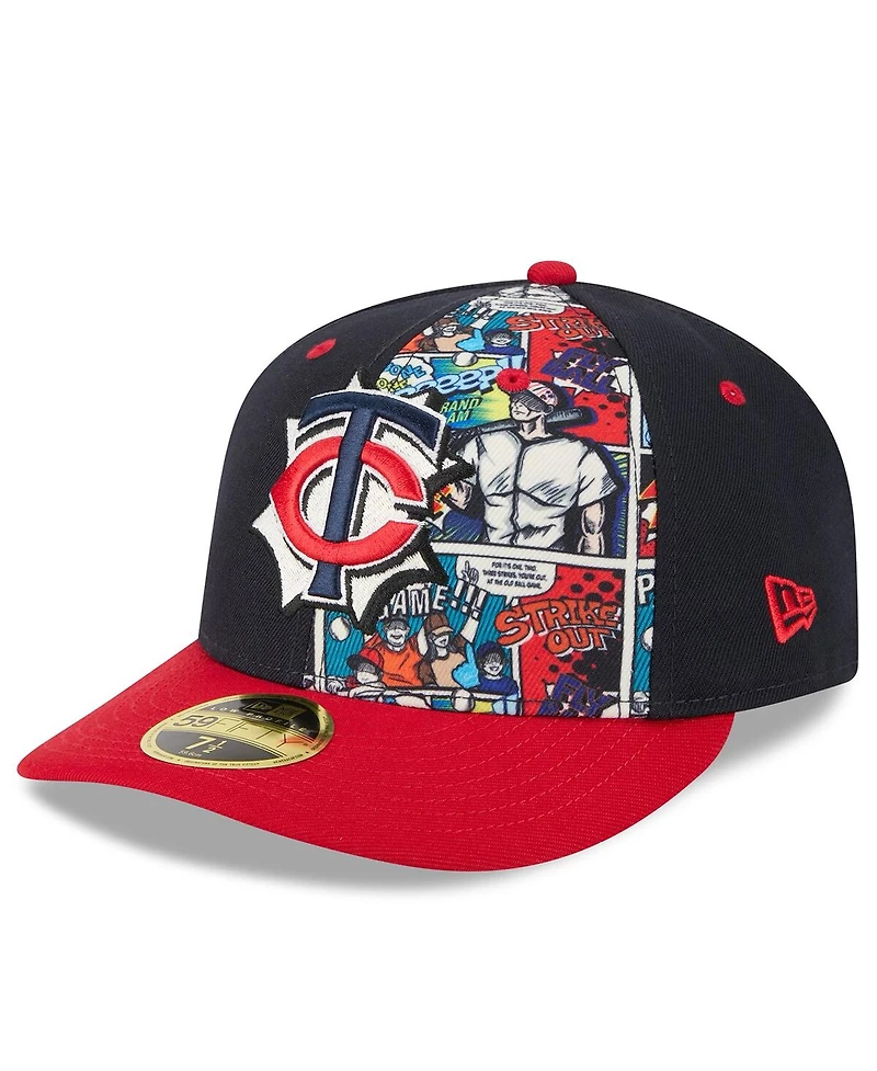 New Era Men's Navy/Red Minnesota Twins 2025 Mlb Diamond Hero Edition Low Profile 59FIFTY Fitted Hat