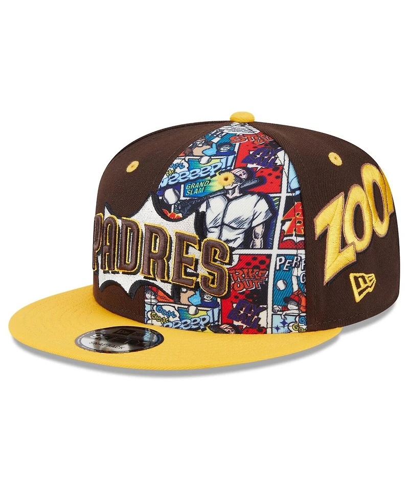 New Era Men's Brown/Gold San Diego Padres 2025 Mlb Diamond Hero Edition 9FIFTY Snapback Hat