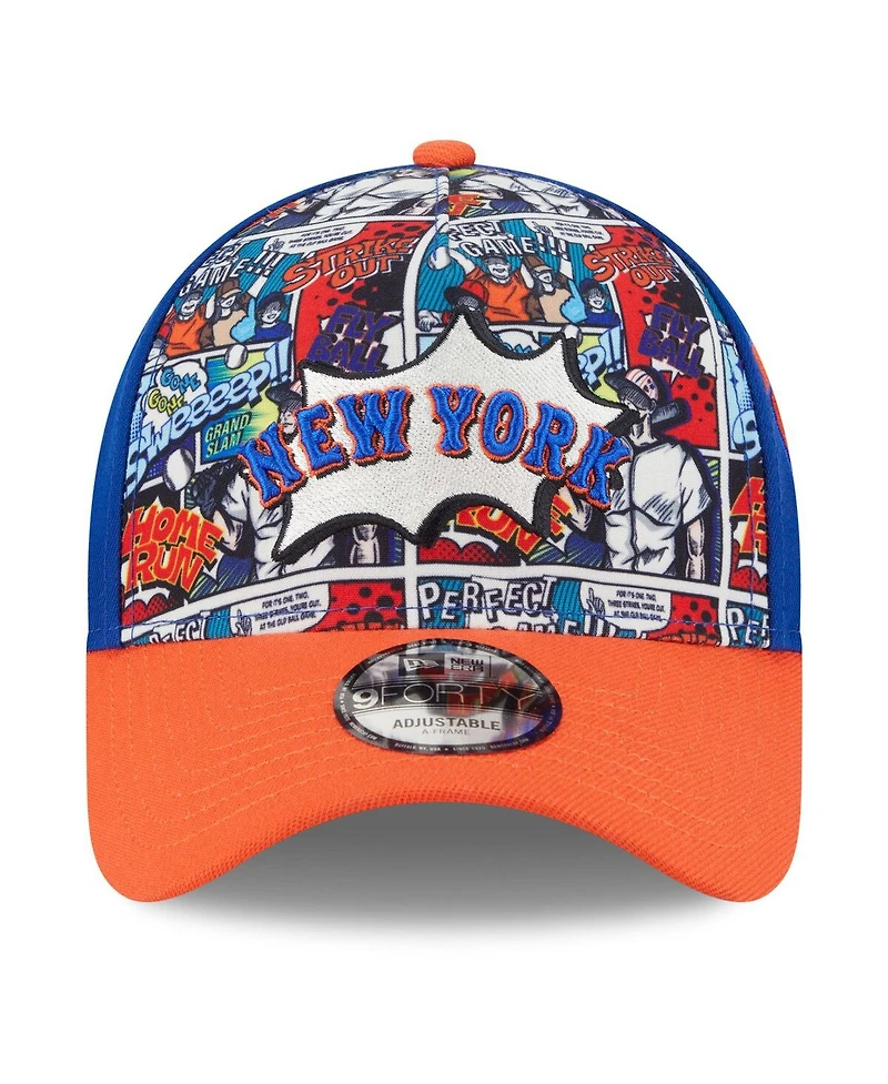 New Era Men's Royal/Orange New York Mets 2025 Mlb Diamond Hero Edition A-Frame 9FORTY Adjustable Hat