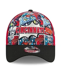 New Era Men's Red/Black Cincinnati Reds 2025 Mlb Diamond Hero Edition A-Frame 9FORTY Adjustable Hat