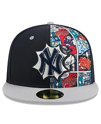 New Era Men's Navy/Gray York Yankees 2025 Mlb Diamond Hero Edition 59FIFTY Fitted Hat