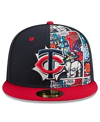 New Era Men's Navy/Red Minnesota Twins 2025 Mlb Diamond Hero Edition 59FIFTY Fitted Hat
