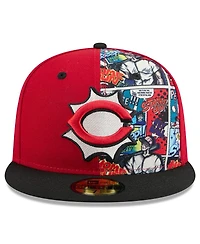 New Era Men's Red/Black Cincinnati Reds 2025 Mlb Diamond Hero Edition 59FIFTY Fitted Hat