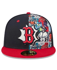 New Era Men's Navy/Red Boston Red Sox 2025 Mlb Diamond Hero Edition 59FIFTY Fitted Hat