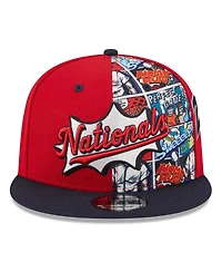 New Era Big Boys and Girls Red/Navy Washington Nationals 2025 Mlb Diamond Hero Edition 9FIFTY Snapback Hat