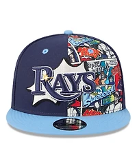 New Era Big Boys and Girls Navy/Light Blue Tampa Bay Rays 2025 Mlb Diamond Hero Edition 9FIFTY Snapback Hat