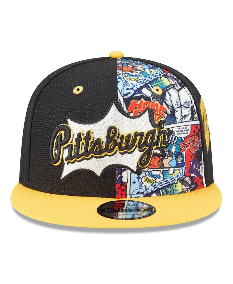 New Era Big Boys and Girls Black/Gold Pittsburgh Pirates 2025 Mlb Diamond Hero Edition 9FIFTY Snapback Hat