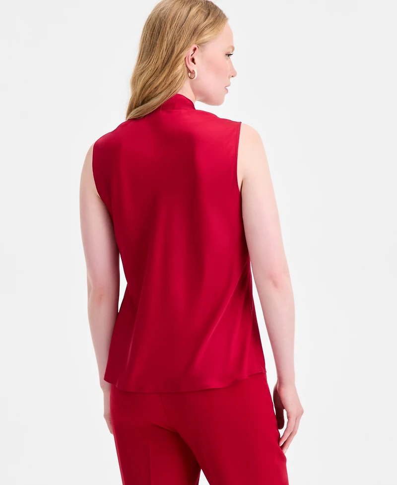 Kasper Women's Tie-Neck Sleeveless Top, Regular & Petite