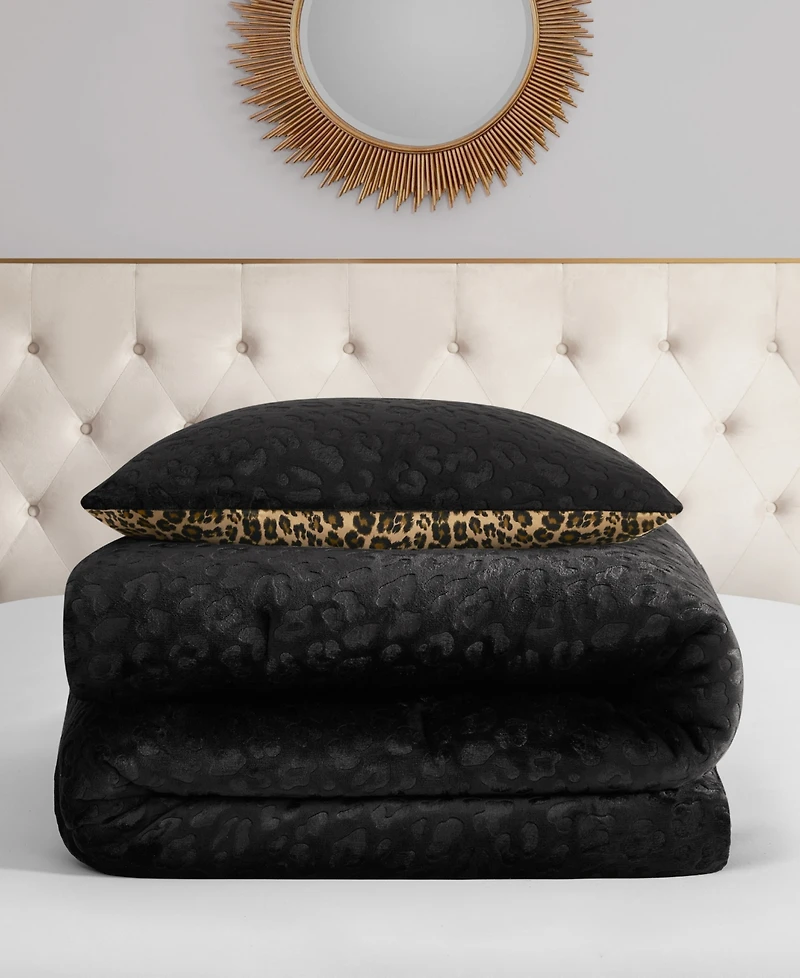 Juicy Couture Embossed Leopard Reverse To Royal Leopard 2-Pc. Comforter Set, Twin/Twin Xl