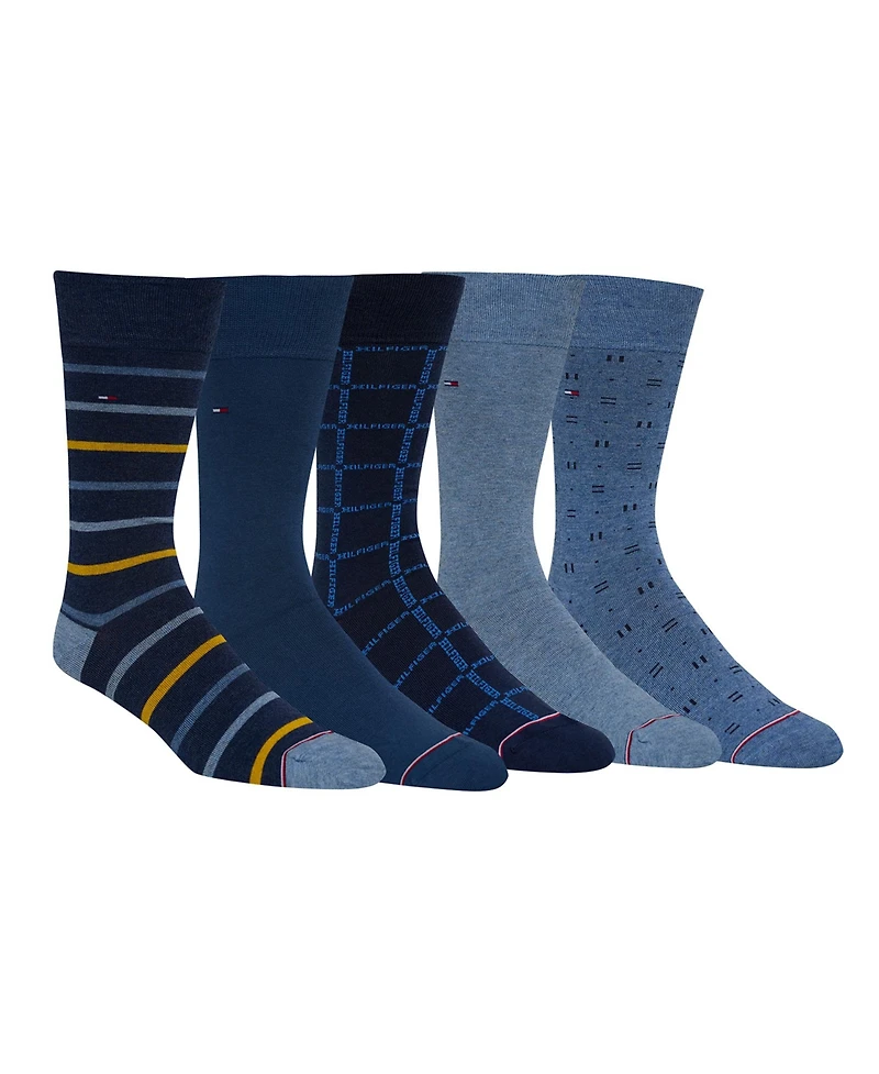 Tommy Hilfiger Men's Dress Crew Socks, 5-Pack