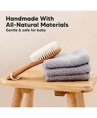 KeaBabies Baby Hair Brush, Oval Cradle Cap Soft Brush for Infant, Newborn Hairbrush Girls, Boys, Scalp