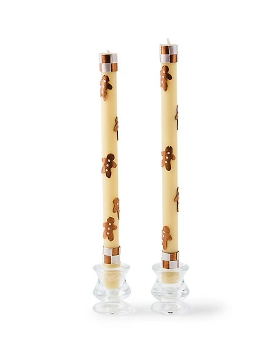 Mackenzie-Childs Gingerbread Dinner Candles, Set of 2