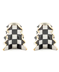 MacKenzie-Childs Check Tree Candle Holders, Set of 2