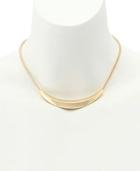 Steve Madden Rhodium Boho Sculpted Smile Necklace