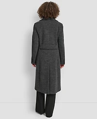 Dkny Women's Maxi Boucle Notch Collar Coat