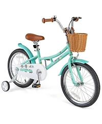 Akiudex Kids Bike with Training Wheels, Basket and Bell for Ages 4-8, 16 or 18 Inch