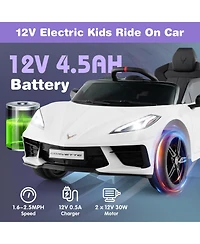 Akiudex 12V Chevrolet Corvette Ride On Car with Remote for Kids
