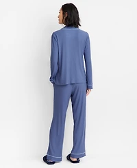 State of Day Women's 2-Pc. Packaged Ribbed Notched-Collar Pajamas Set Xs-3X, Created for Macy's
