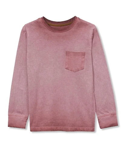 Lands' End Boys Long Sleeve Washed Pocket Shirt