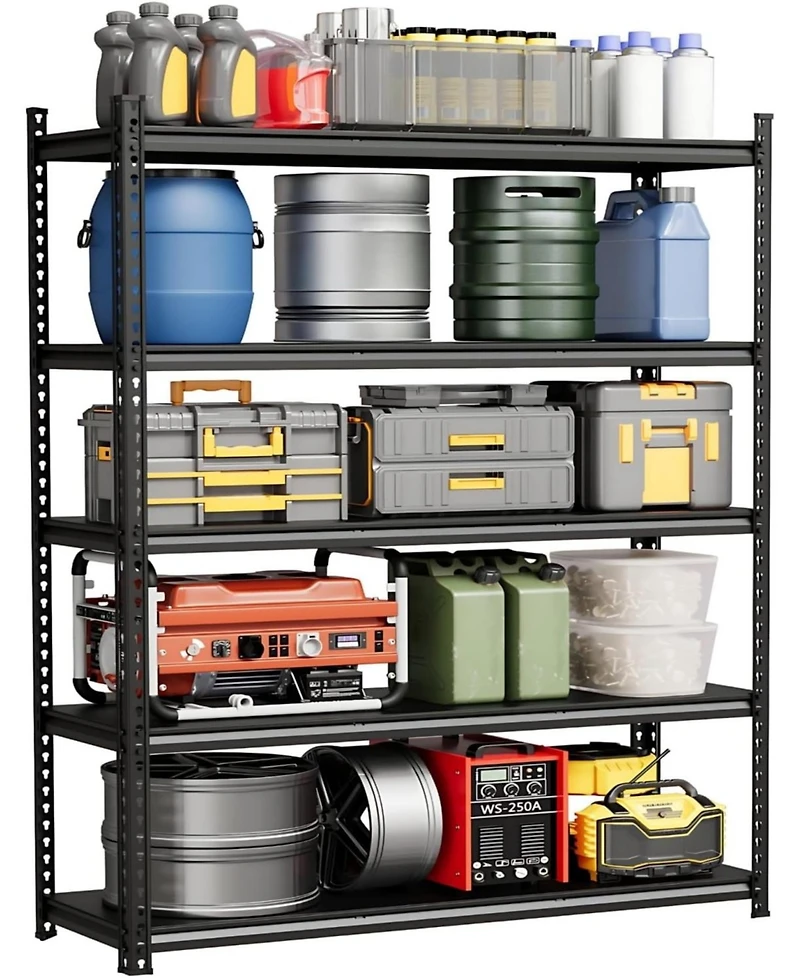 gaomon 5-Tier Steel Garage Shelving Unit, 48"W x 16"D x 72"H, Adjustable Steel Utility Storage Rack with Metal Shelves, 770 Lbs/Shelf C